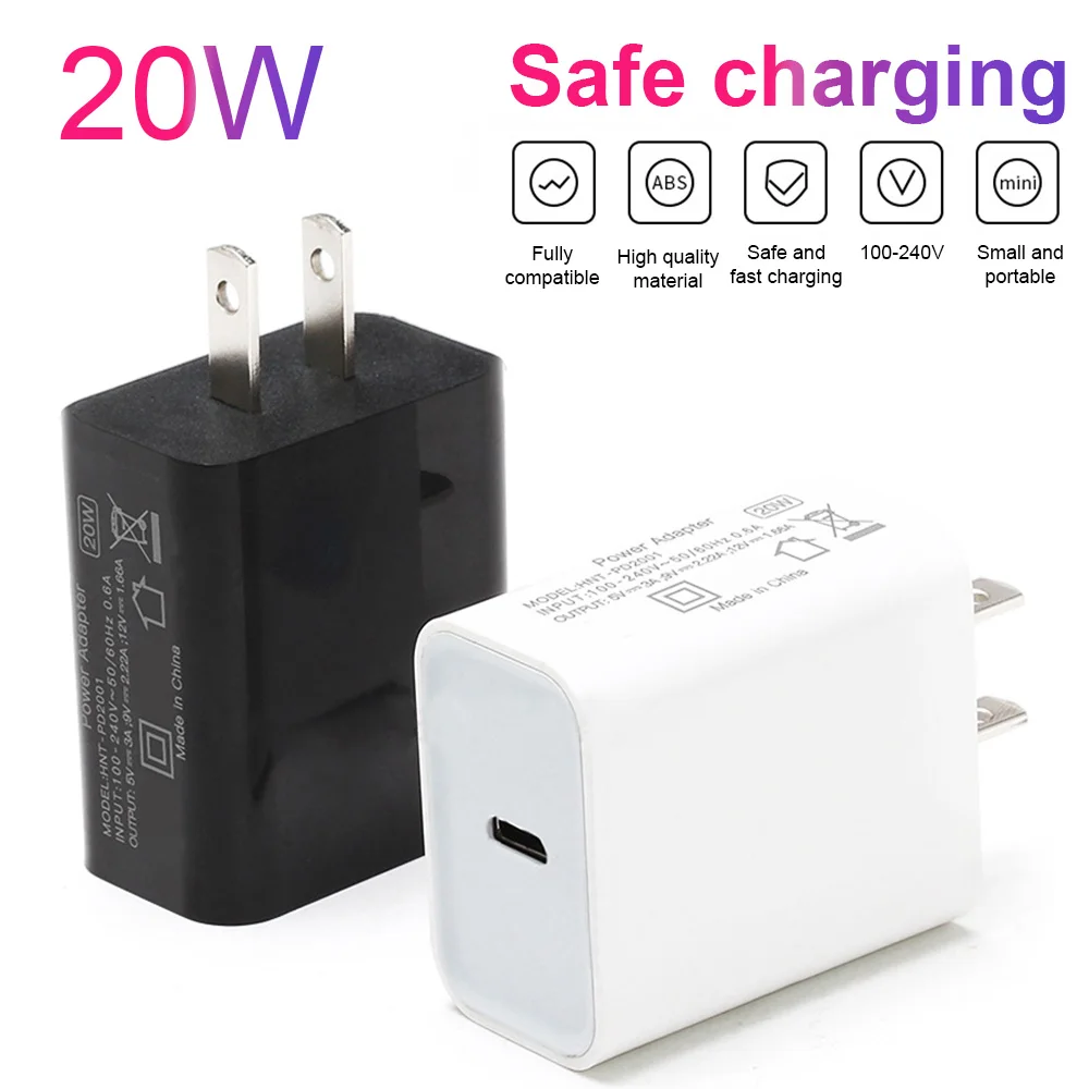 

20W USB C Wall Charger Adapter 100-240V PD Fast Charging Type-C Wall Plug For IPhone 12mini/12/12 Pro/12 Pro Max