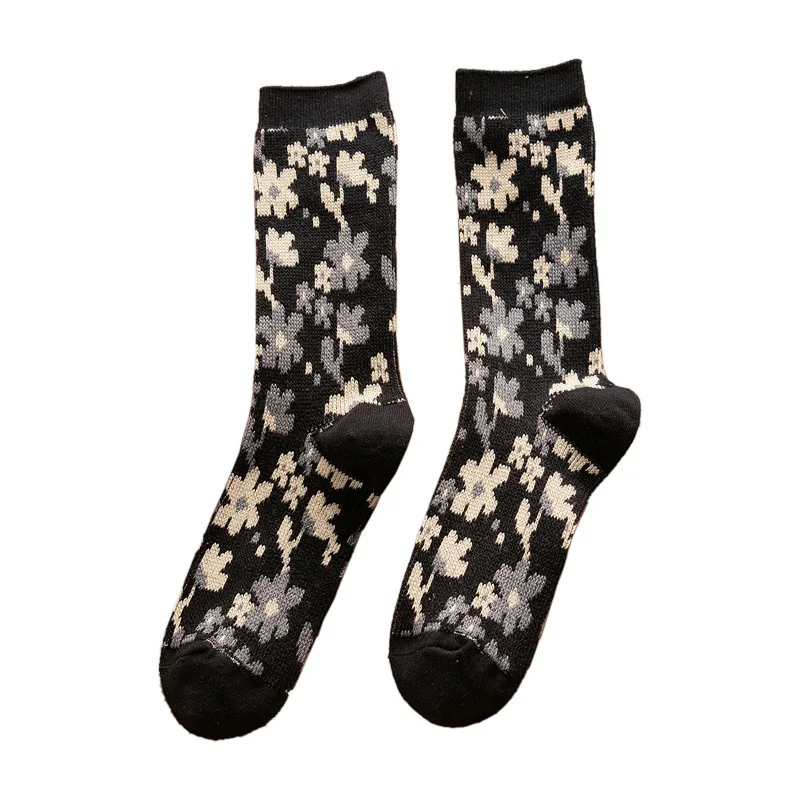 

Sweet Flower Socks Happy Fashion Cotton Comfortable Warm College Style Student Casual Personality Sock Women Birthday Present