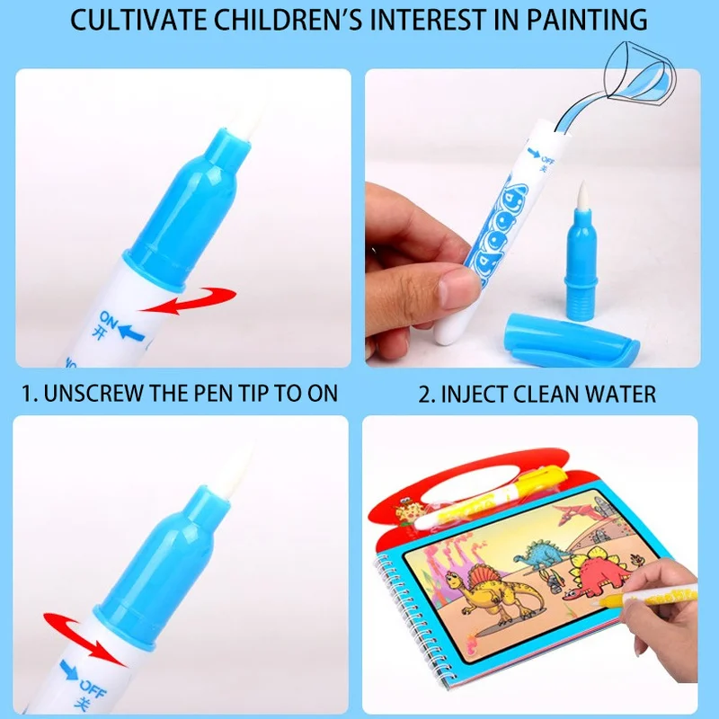 

1pcs Magical Book Water Drawing Montessori Toys Reusable Coloring Book Magic Water Drawing Book Sensory Early Education Toys
