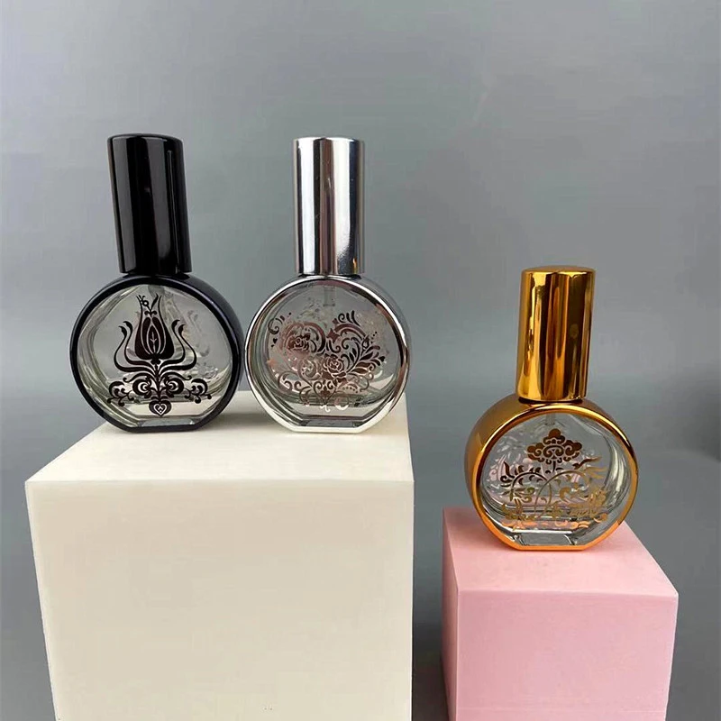 

15ml Glass Perfume Bottle Empty Pump Spray Perfume Atomizer Refillable Small Sample Bottle Electroplated Portable Perfume Bottle