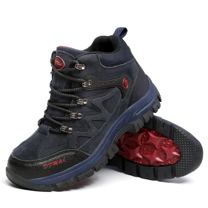 2019 зимние модные мужские ботинки теплые Мужская альпинистская обувь резиновые