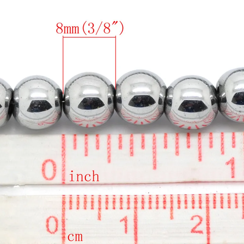 Круглые широкие бусины из гематита серебристые бусины-разделители для браслетов