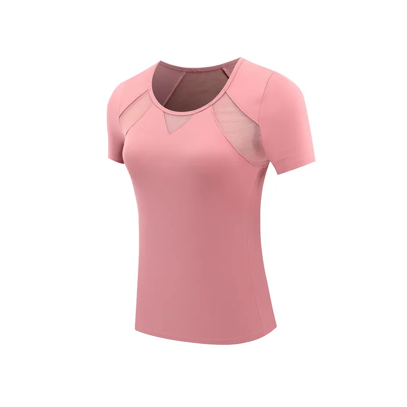 

Mesh short-sleeved quick-drying T-shirt women's running sports yoga pants tight-fitting high-waist two-piece suit