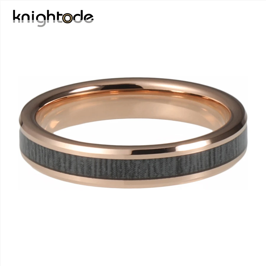 4 мм розовое Вольфрам кольцо из карбида черный натуральный деревянный декор для