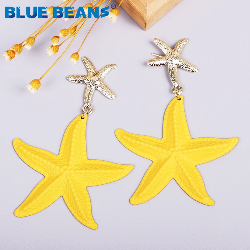 Серьги в богемном стиле с морской звездой женские висячие украшения из металла