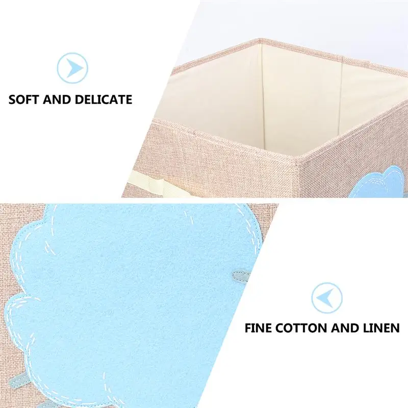 

1PC Children'S Toy Storage Box Cotton Linen Cloth Art Finishing Box Portable Storage Basket Foldable Storage Container For Home