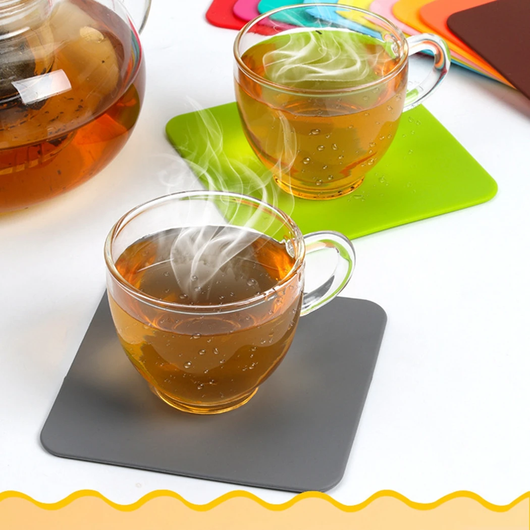 Горячая коврик квадратный 6 шт. нескользящая легкая подставка чаша для нанесения