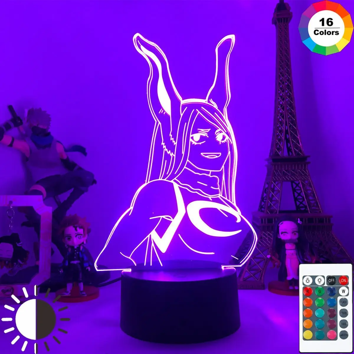 

Rumi Usagiyama светодиодная фотостатуя из ПВХ Модель игрушка 3D USB Иллюзия ночник украшение для дома мой герой Академия детский подарок лампа