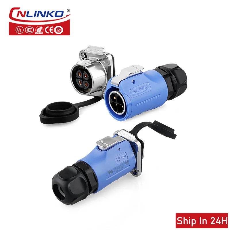 

Cnlinko LP M20 4pin Electrical Aviation Connector IP67 Waterproof Power Plug Socket Butt Joint Soldering for Solar Robot LED UAV
