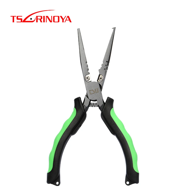 

TSURINOYA Fishing Pliers HC-178 Carbon Steel Hook Remover Split Ring Opener Braided Line Scissors Multifunctional Tools