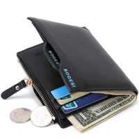 mens clutch short purse fold zipper mulit pocket wallet solid color pu leather moneybag billfold coin cash card holder wallets