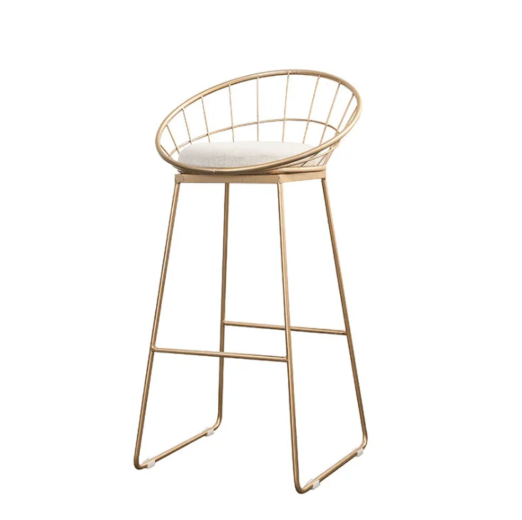 

Nordic Bar Stool Wrought Iron Cashier High Stool Modern Minimalist Back Bar Chair Creative Personality Bar Chair