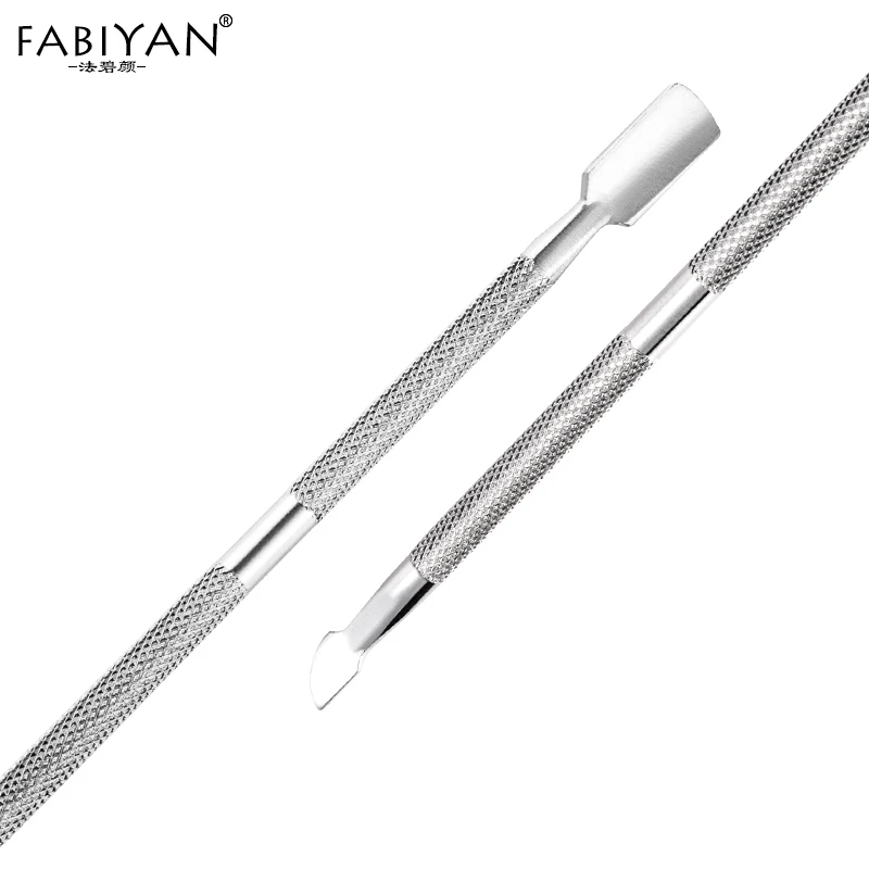 2-сторонний разветвитель нейл-арта Нержавеющая сталь кутикулы Ложка-толкатель