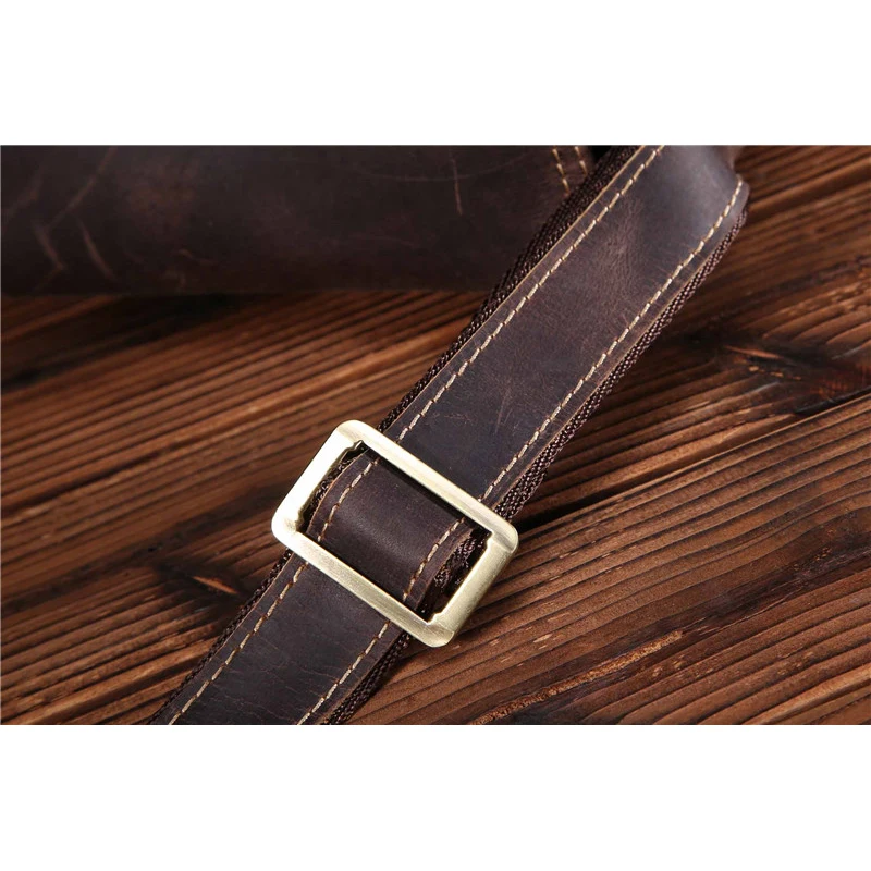 

Shoulder Messenger Handbag Crazy Horse Genuine Leather Male Men's Over Casual Crossbody Bags For iPads Briefcase Portfolio 9065