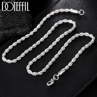 doteffil 925 sterling silver 1618202224 inch 4mm twisted rope chain necklace for women man fashion wedding charm jewelry