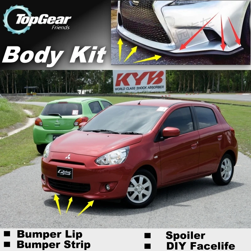 Дефлектор губ для бампера Mitsubishi Mirage Attrage Space Star Dodge юбка переднего спойлера
