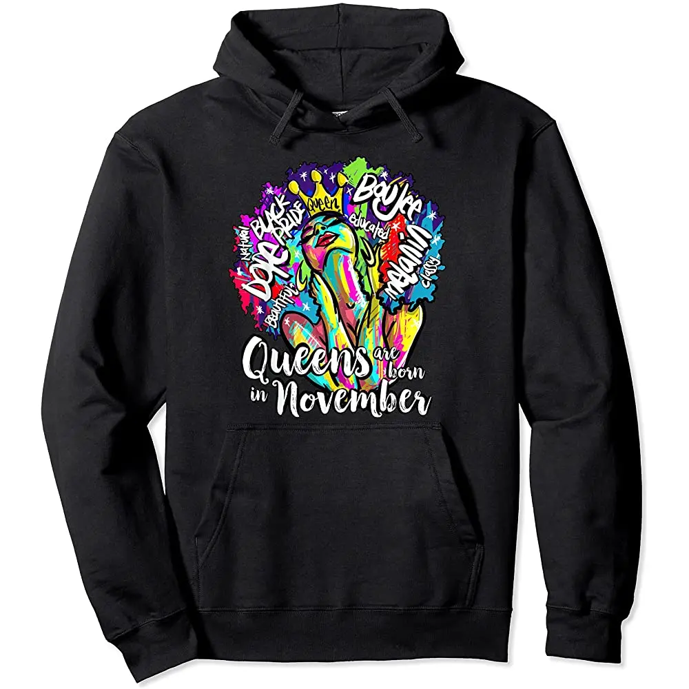 

Queens Are Born In November Birthday Gift Pullover Hoodie