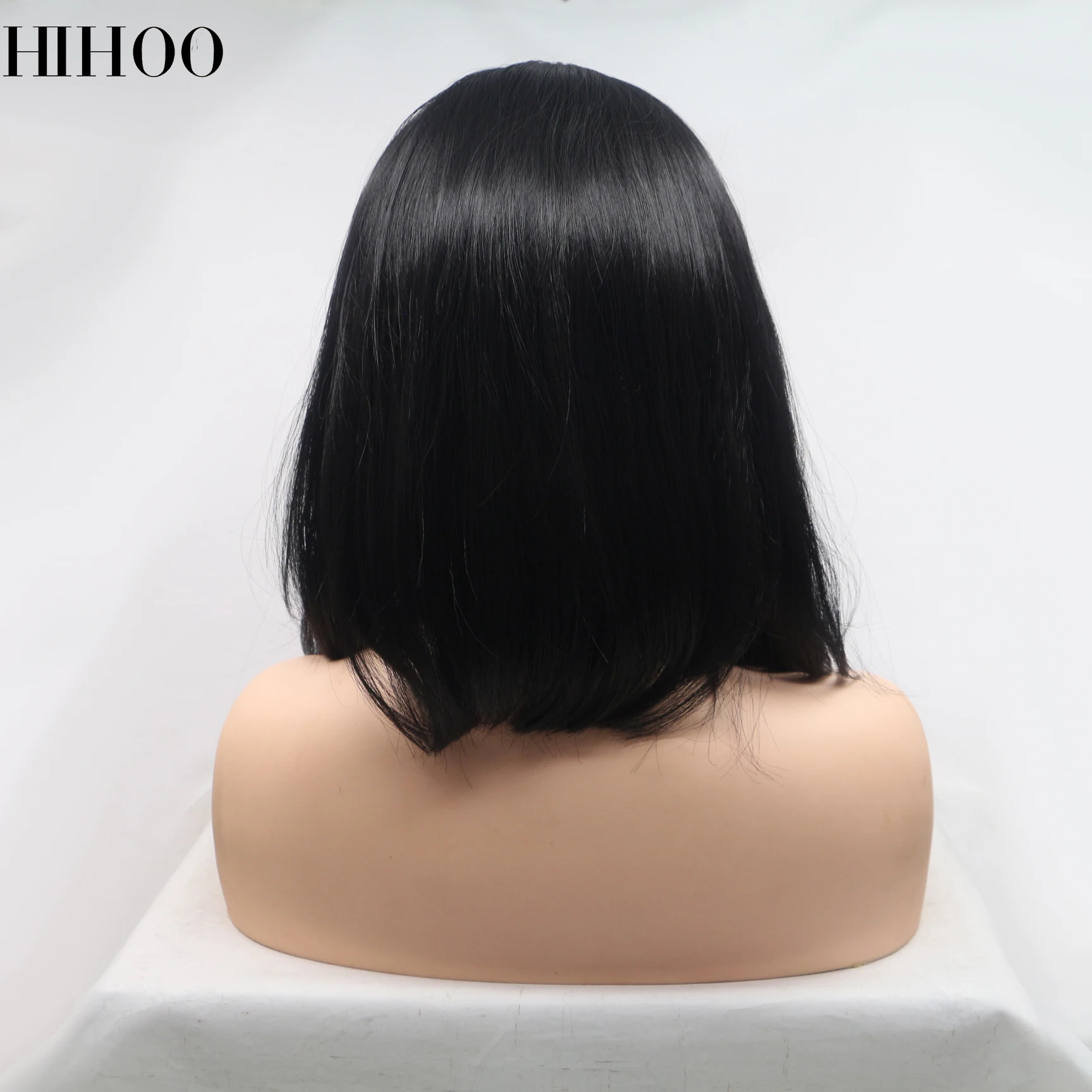 

Short Straight Hair Bob Wigs Synthetic Lace Front Wigs For Black And White Women 99j# Heat Resistant Fiber Hair