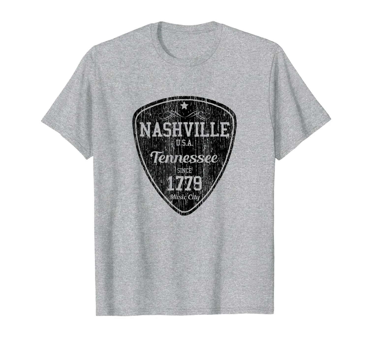 

Nashville T-Shirt Country Music City Guitar Pick Tee Gift