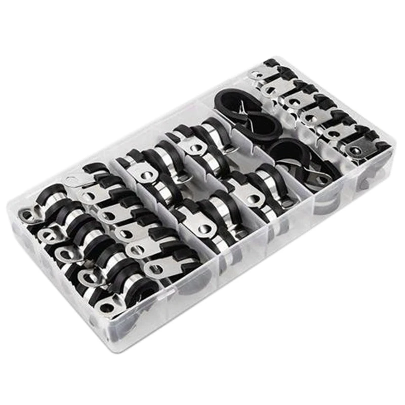 

44 шт., резиновые зажимы для труб, 5 размеров 1/4,5/16,3/8,1/2,5/8,3/4 дюйма