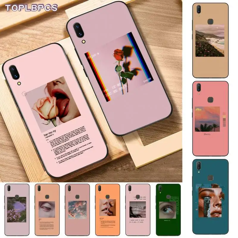 TOPLBPCS розовые эстетические песни строки эстетической роскошной женской для Vivo Y91C