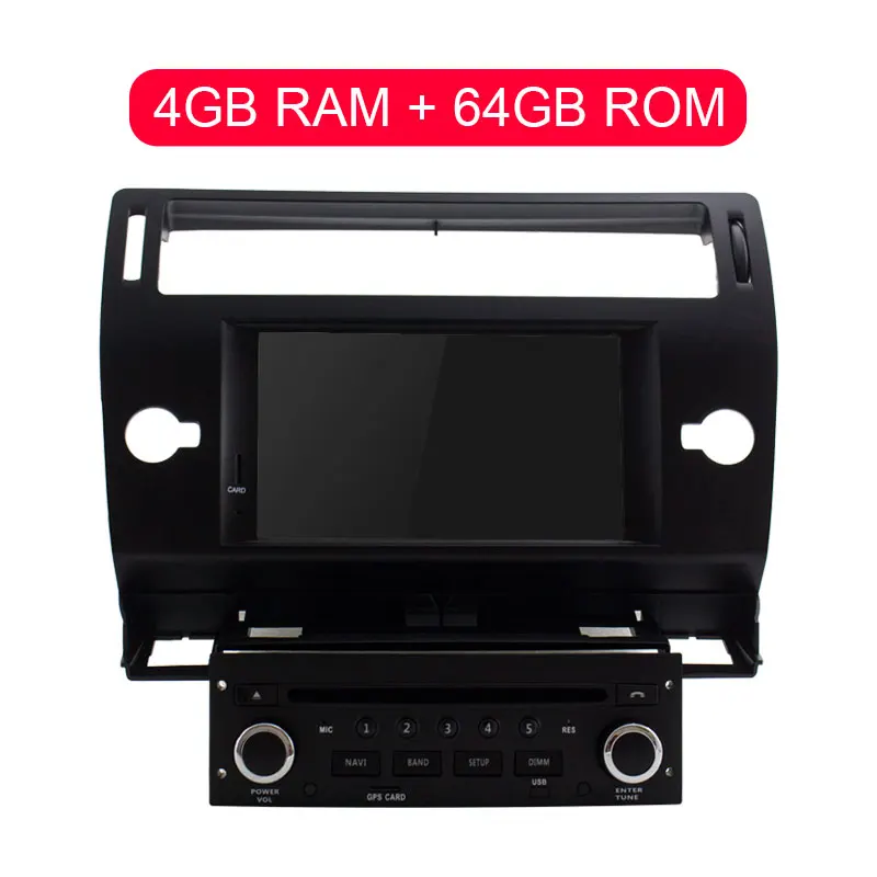 Black 64g rom Автомобильный dvd-плеер Besina Android 9,0 для Citroen C4 Quatre Triumph, мультимедиа, gps навигация, wifi, четыре ядра, 4 Гб, 1 Din, автомагнитола - Цвет: Black 64g rom