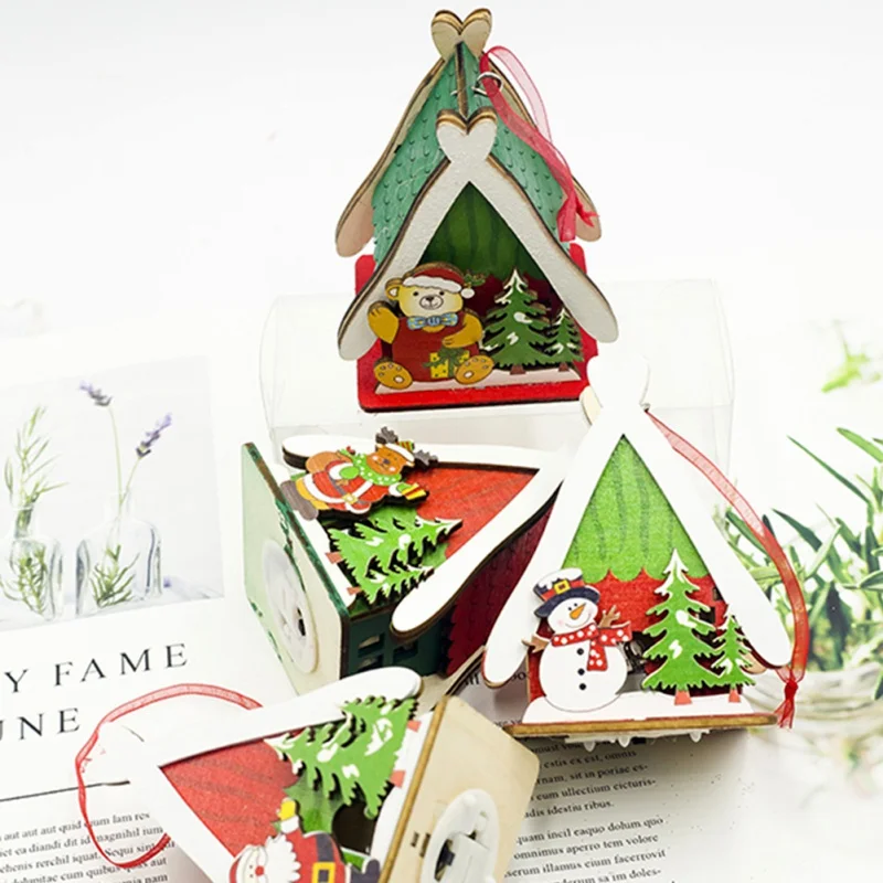 1 шт. Рождественская каюта елка кулон праздничное украшение дома висячие