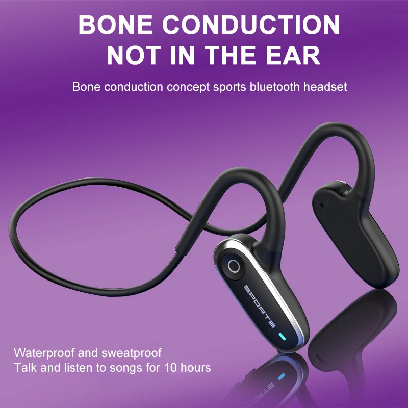 

Bone Conduction Bluetooth Headset Wireless Headset Waterproof Wireless Running Sports Headset Non-Ear Bone Conduction Headphones