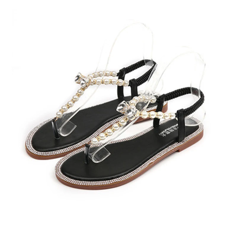 Vicamelia/летние сандалии в богемном стиле с украшением из жемчуга модная обувь на