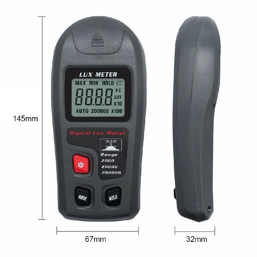 Digital Illumination Meter Portable meter measure Light Intensity Measure Instrument Luminometer High Precision 0.1-200.000lux