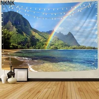 nknk natural tapiz beach rug wall mountains tapestries rainbow wall tapestry decor mandala hippie printed