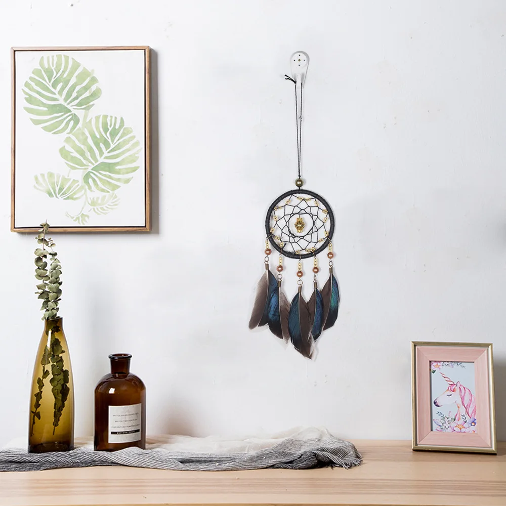Ретро художественное искусство отделки перьями Ловец снов сеть подвесное