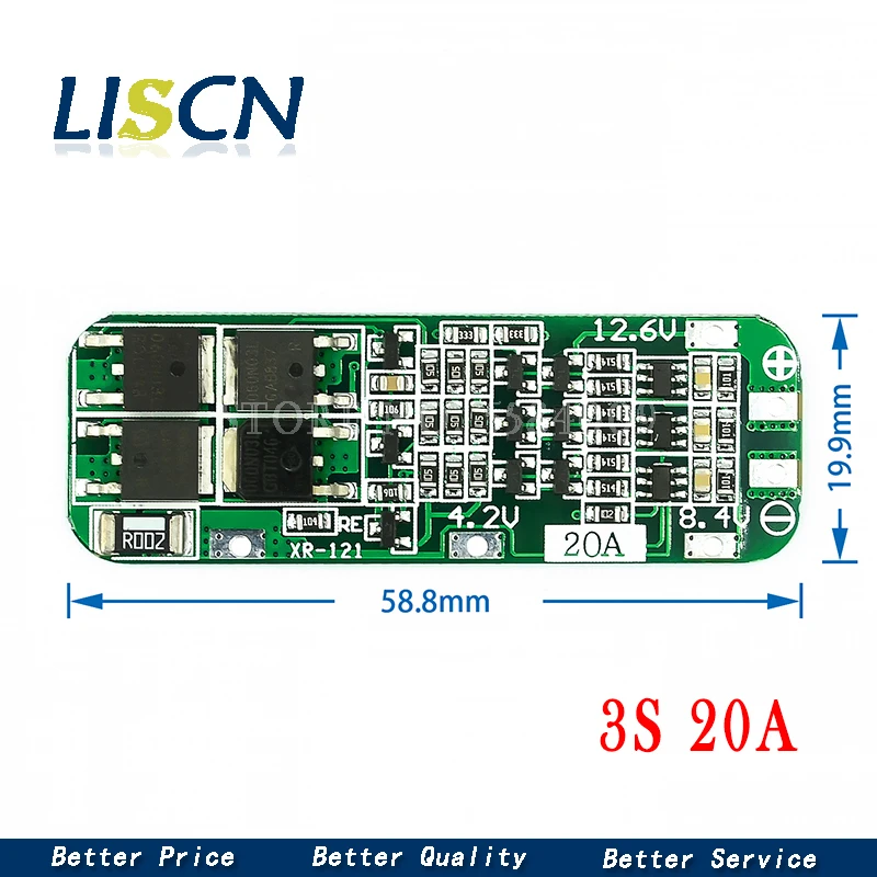 3S 10A 20A 25A 30A 40A литий-ионная батарея лития 18650 Charger Совета по защите PCB BMS для