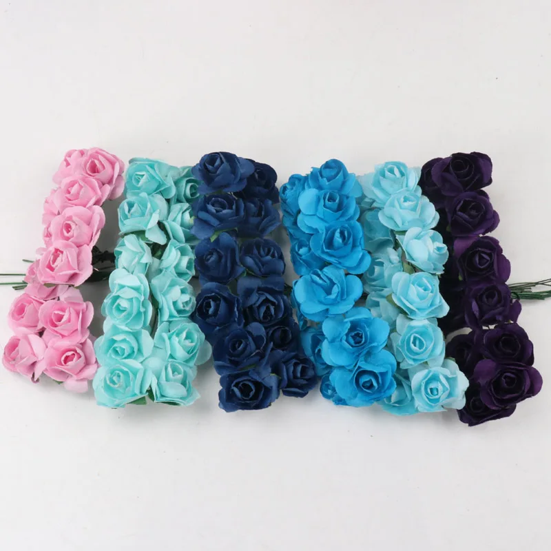 Поддельные мини пены розы искусственные цветы для свадьбы цветочным принтом в