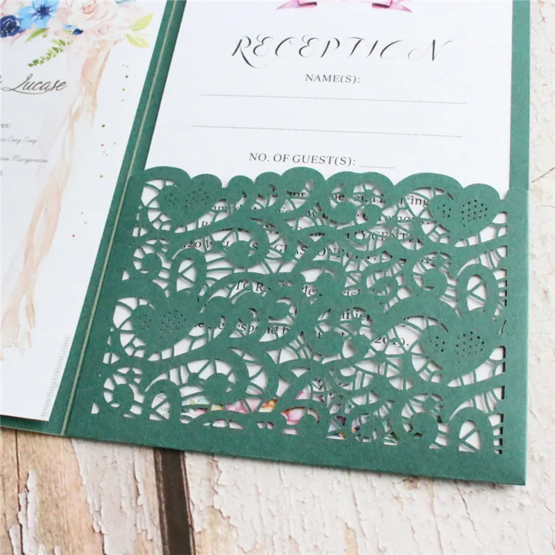 Свадебные пригласительные открытки с конвертами персонализированные печатные