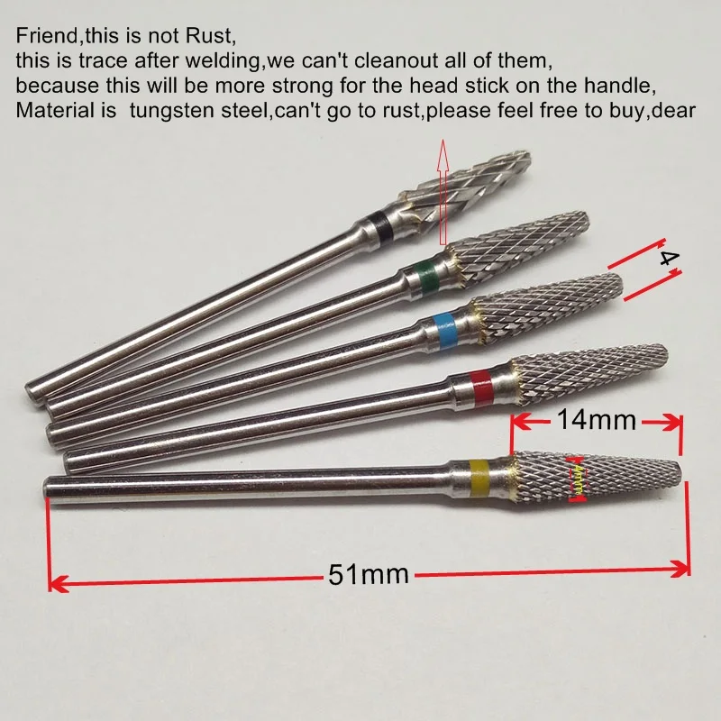 KIMAXCOLA carbide nail drill bit electric nail file drill bit coarse carbide drill 3/32'' electric nail drill  602801