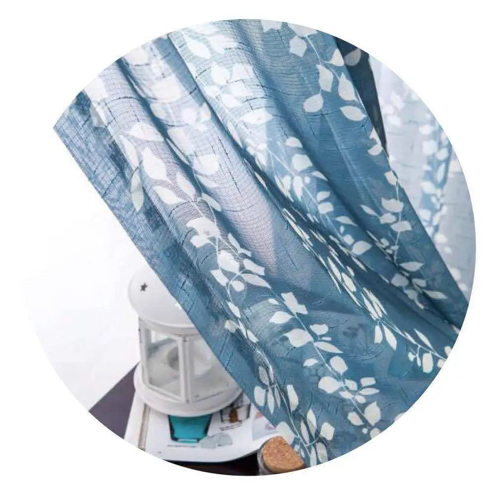 

Simple Modern Printed Curtain Fabric Cotton Linen Curtain Fabric Slub American Country Curtain Bedroom Curtain