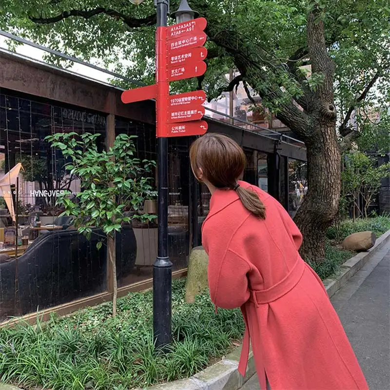 Женское весенне-зимнее двустороннее 100% шерстяное пальто ручной работы