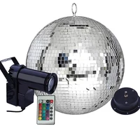 dia2530cm mirror disco ball silver hanging mirror disco ball with remote rgb beam pinspot spotlight christmas party stage light