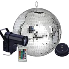 Зеркальный дискотечный шар Dia2530 см, серебристый подвесной зеркальный дискотечный шар с пультом дистанционного управления, RGB-луч, точечный светильник, сценический светильник для рождественской вечеринки
