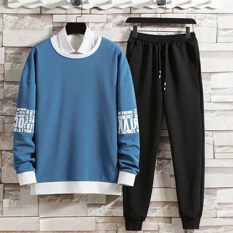 

Костюм спортивный мужской из 2 предметов, свитшот с принтом и штаны для бега