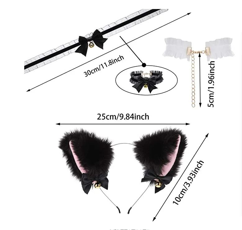 

Anime Peripheral Cartoon Plush Cat Ear Headband Cute Ears Hairband Decoration Ear Bow Fox Headbands for Women