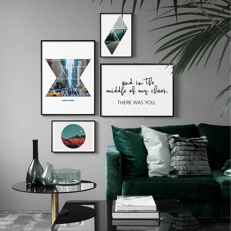 Современный минимализм скандинавский Горный пейзаж лес NYC Нью Йорк для любви