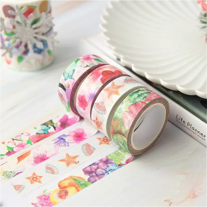 1 шт блеск лента Washi 15 мм * 7 м японский Бумага изоляционная клейкая наклейки с