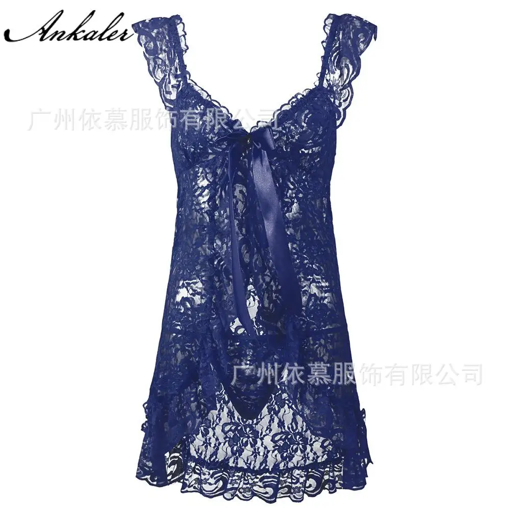 

Plus Size 2020 Newly Lingerie 6XL Large Adult Sexy Underwear Women's Sexy Cardigan Lace Charm Suspender Pajamas Homewear LA-921