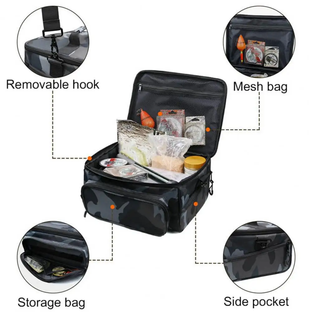 

Fishing Bag Adjustable Damp-proof Camouflage One-shoulder Fishing Storage Bag for Picnic Fishing Bag