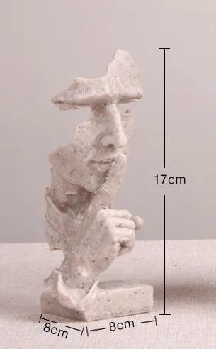 17cm small Абстрактная скульптура, статуэтка, украшения, тишина, золото, украшение для офиса, дома, аксессуары, современное искусство, украшение из смолы, ремесло - Цвет: 17cm small