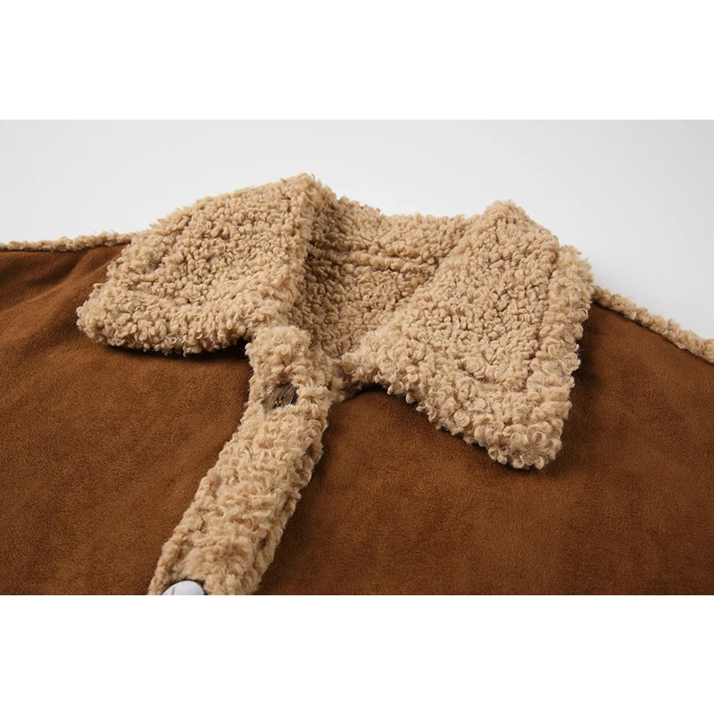 Женские винтажные замшевые меховые куртки с шалью однобортная куртка из овечьей