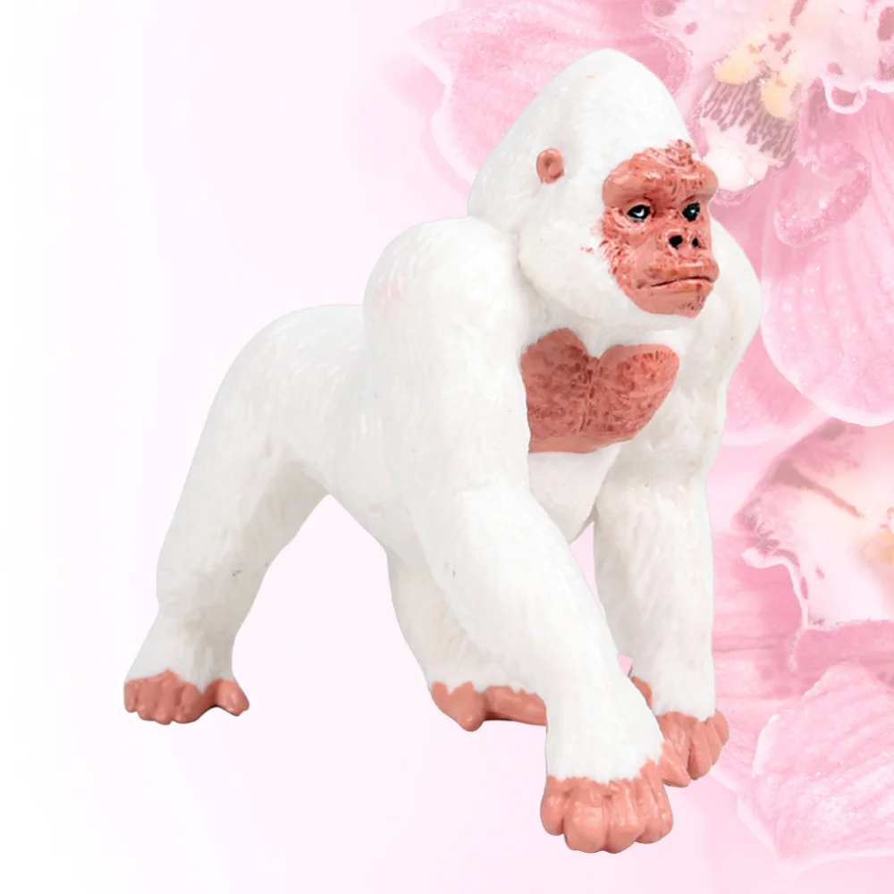 

Chimpanzee Ornament Animal Figurines White Gorilla Creative Desktop Decoration for Bedroom Bathroom Shop (White)