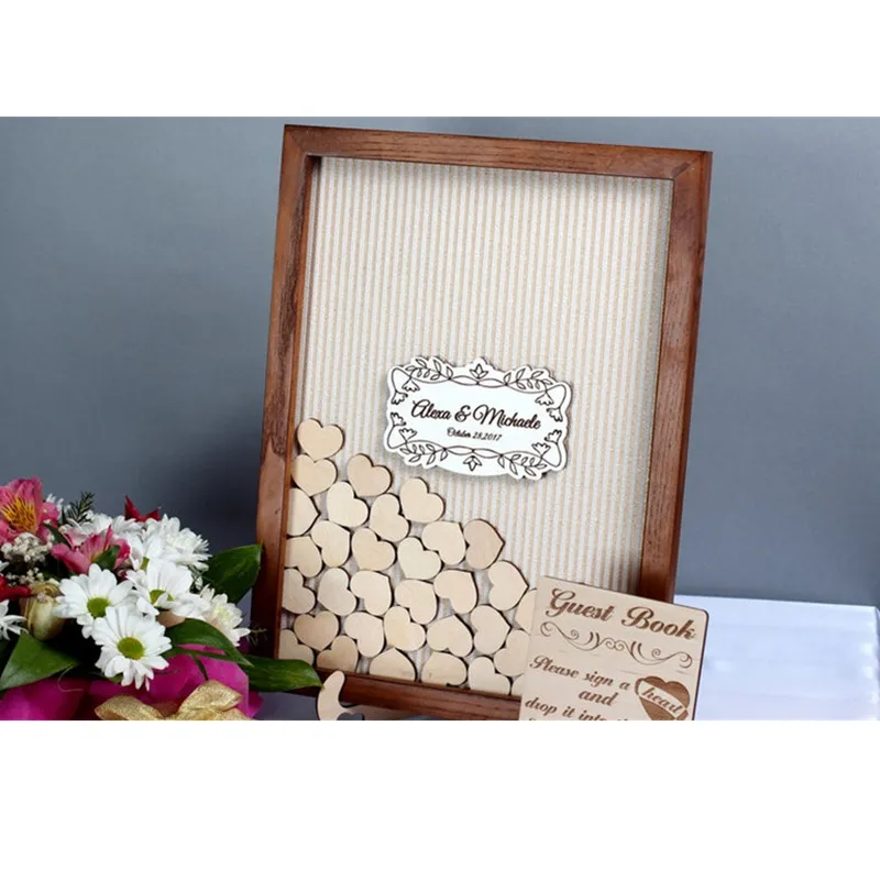 Современная книга для гостей с сердечками альтернативная Подарочная коробка на